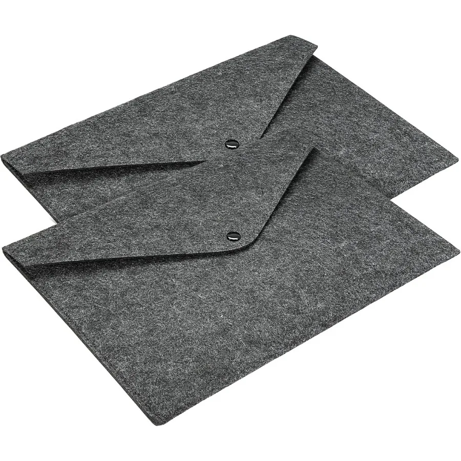 Borsa per documenti Cartella in feltro Confezione da 2 buste A4 Custodia per documenti Organizzatore per ufficio Affari Grigio scuro