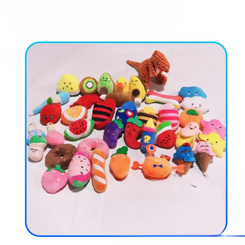 Pet Vocal Plush Toy Banana Chicken Leg Strawberry Donut Vent Cat and Dog Toy Pet Gift Set  Dog Accessories  Toys for Dogs