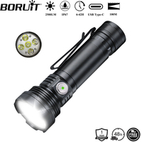 BORUiT ET28 2500LM 5*LEDs Flashlight Type-c Rechargeable Torch Waterproof Camping Fishing Emergency Lantern