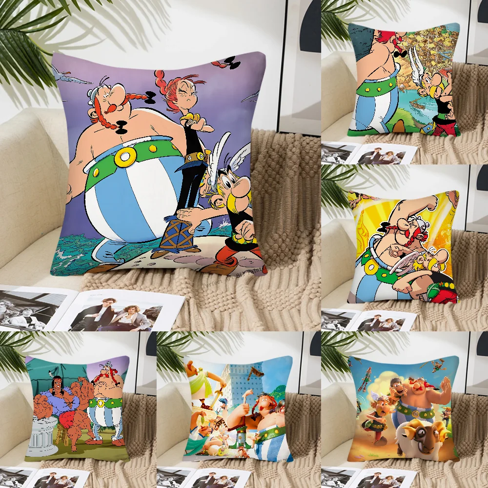 Anime Asterix And Obelix Pillow Case Square Pillow Bedroom Sofa Leisure Comfort Cushion Car Living Room Home Decoration