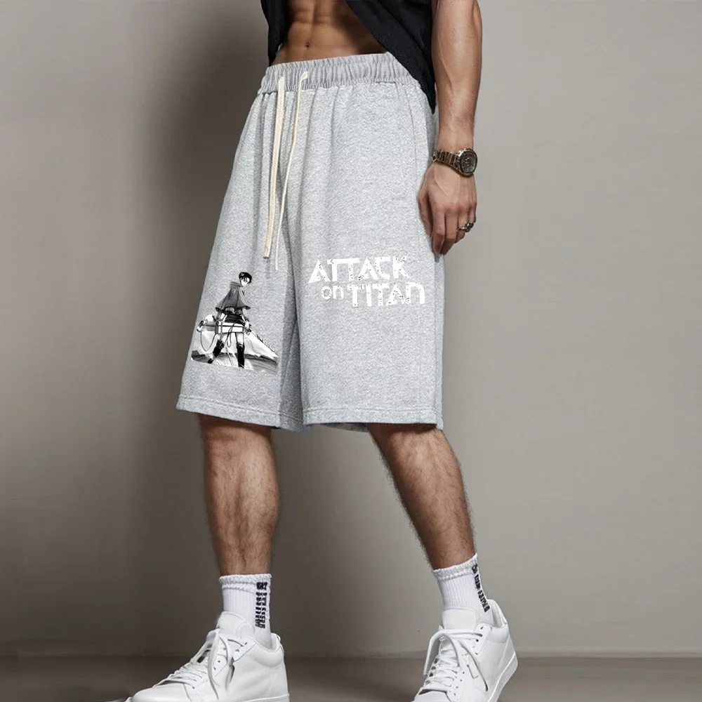 Attack on Titan Shorts pantaloncini stampati Anime Summer Casual Sportswear Men GYM Workout pantaloncini sportivi Fitness maschili Hip Streetwear