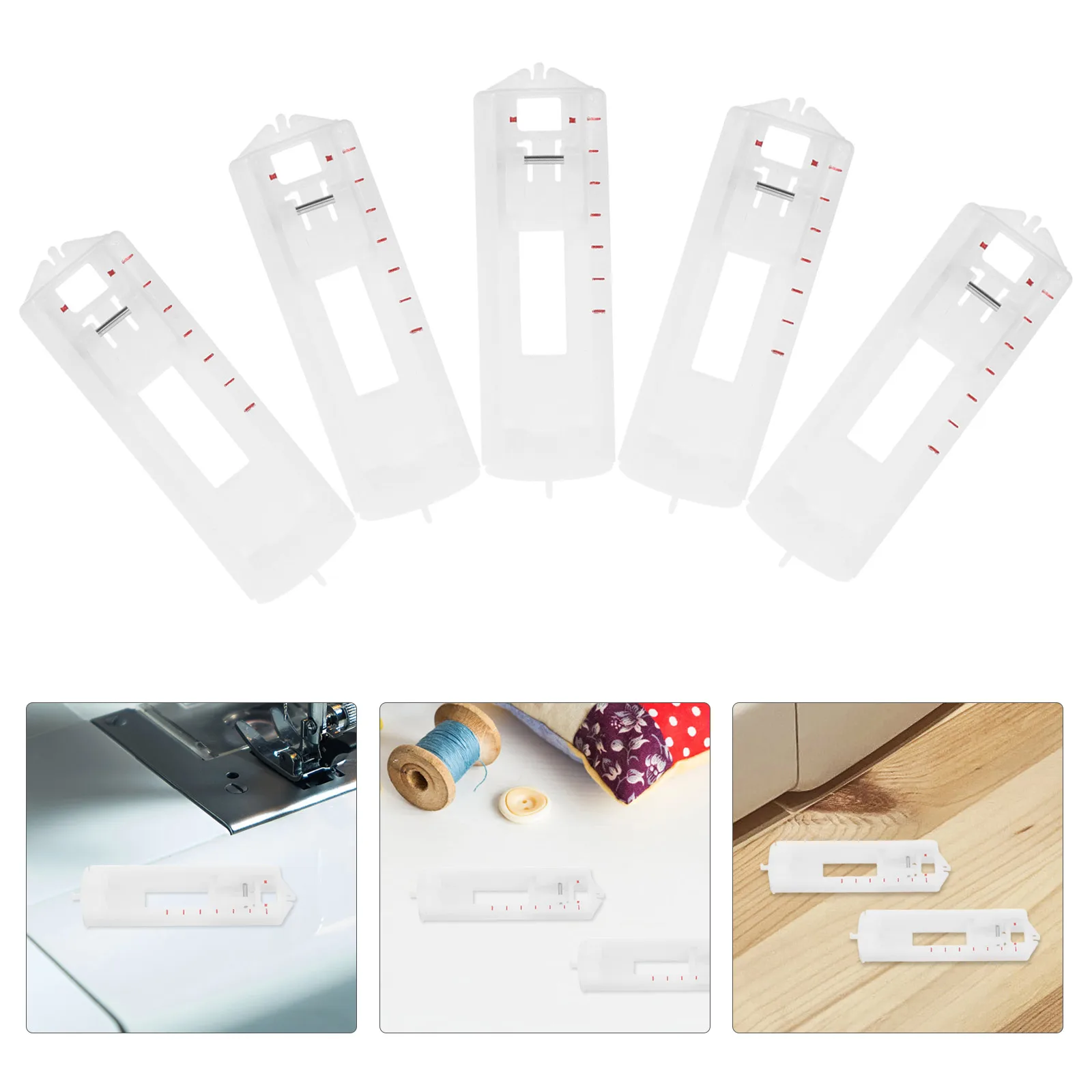 

5 Pcs Sewing Machine Presser Foot Automatic Button Hole Feet Patchwork Maker Tool Buttonhole Pressure Plastic