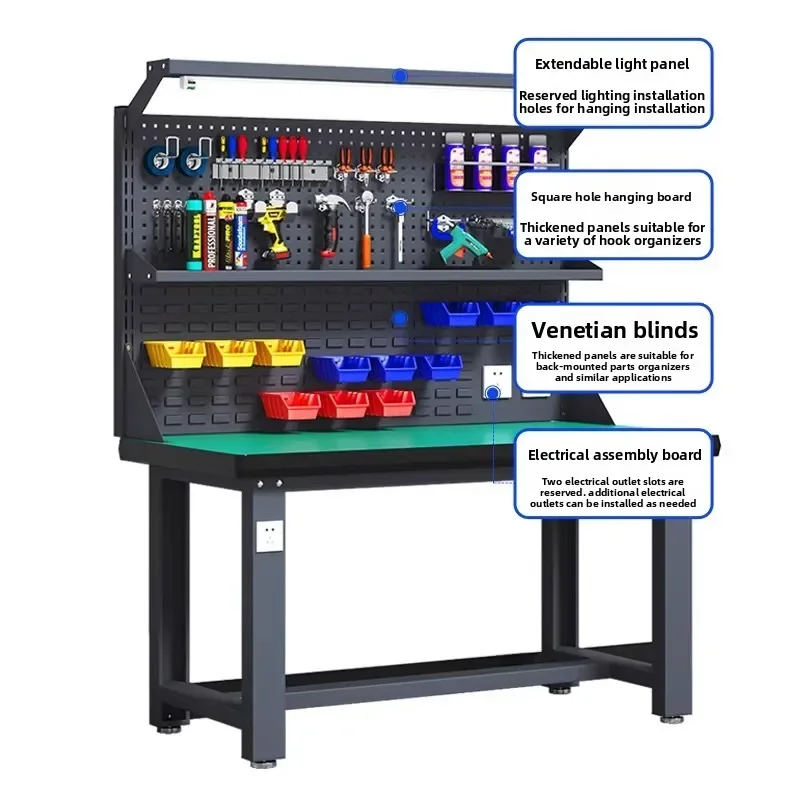 i10.12-desktop hardware tool rack, vise workbench, repair table, storage rack, desktop hole board, square hole hanging board