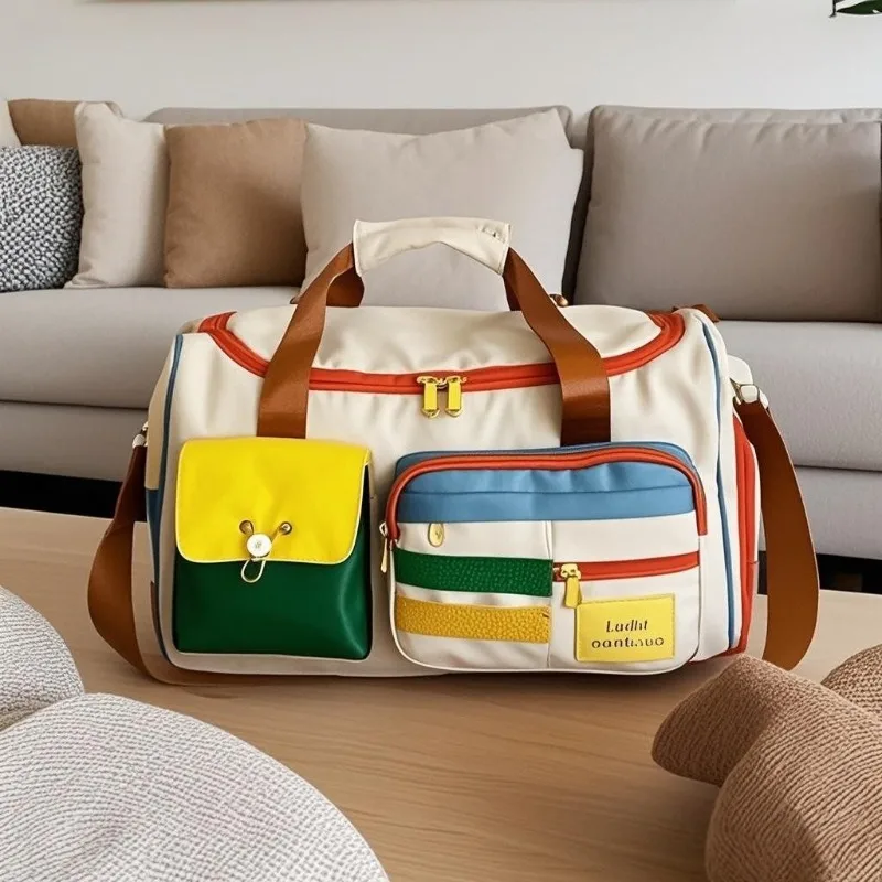 

Color-Block Versatile Gym Bag Multifunctional Duffel with Cute Pockets for Active Lifestyles & Travel