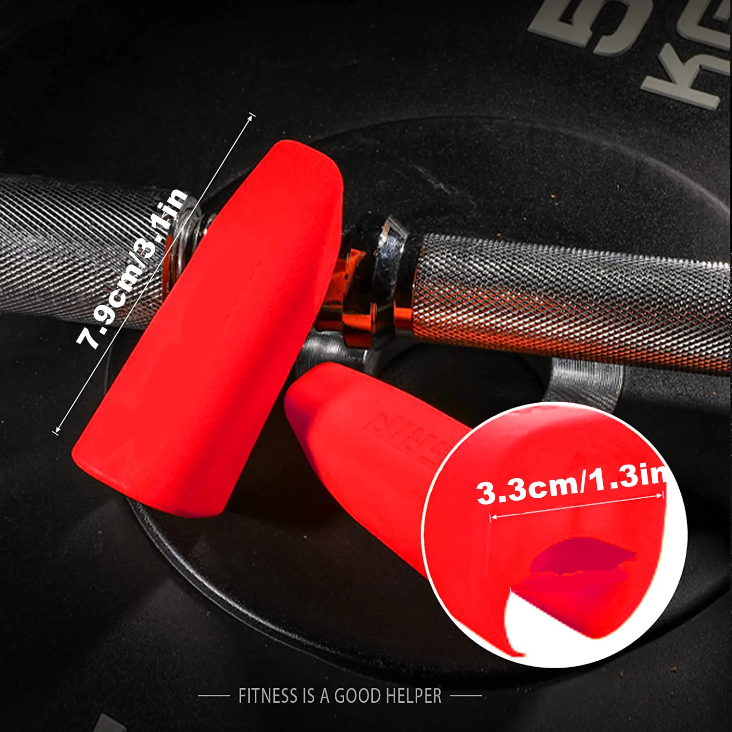 2pcs Dumbbell Barbell Grips Handles TPE Anti-Slip Protect Pad For Pull Up Weightlifting Support Gym Body Building Workout