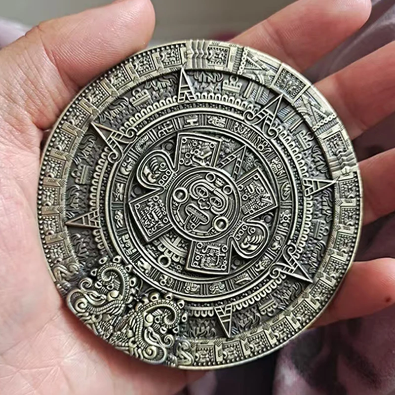 Calendrier Antique mexicain aztèque maya, pièce de défi de Culture de prophétie artistique, Collections porte-bonheur et cadeaux pour adultes, enfants et adolescents