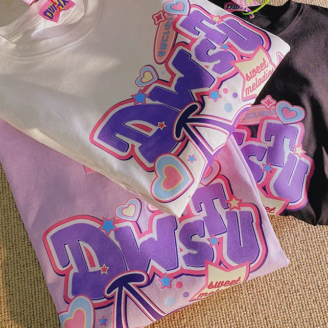 Maglietta da donna con stampa di frutta estiva del fumetto maglietta Harajuku Y2K maglietta da donna Casual allentata a maniche corte maglietta oversize carina