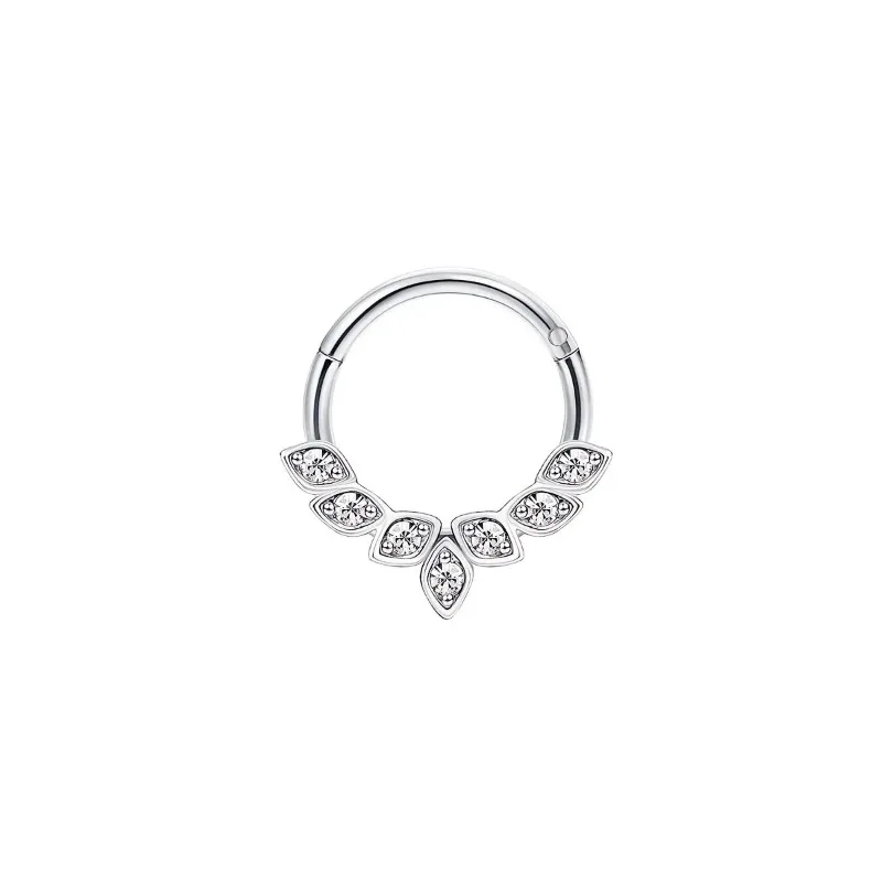 1/5pcs 16G Fashion 316L Rvs CZ Scharnierende Septum Clicker Neus Hoop Ringen, Daith Helix Tragus Kraakbeen Piercing Sieraden