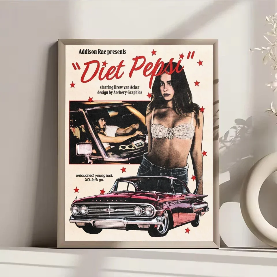 العصرية البوب المغني أديسون راي 'Diet Pepsi' جديد ألبوم Muisc المشارك حائط لوح رسم الفن صور ديكور غرفة نوم المنزل المشجعين هدية #2
