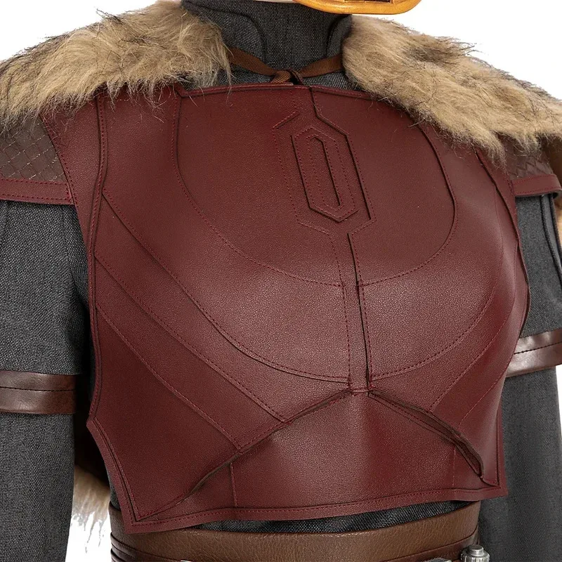 درع نسائي، مجموعة ملابس جلدية وقناع، زي تنكري قتالي للهالوين sk؛m1