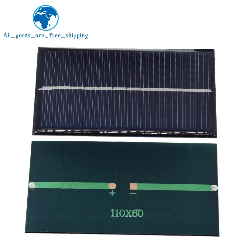 6V 160mA 0.96W Solar Panel 110X60MM Standard Epoxy Polycrystalline Silicon DIY Battery Power Charge Module Mini Solar Cell toy