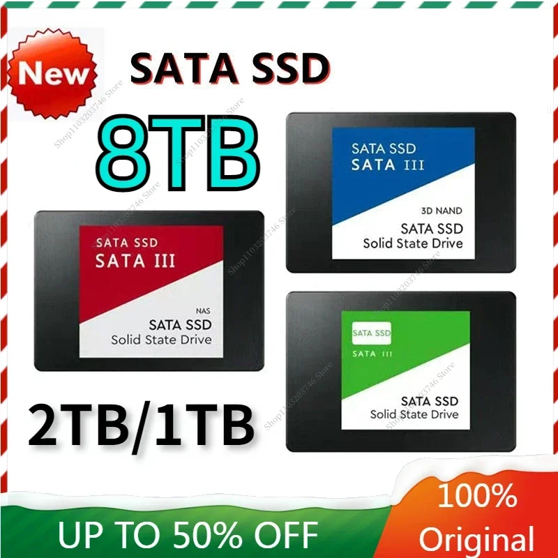 2024 New Original 2.5 inches SATA 3 SSD Hard Disk 8TB 4TB 2TB 1TB High Speed Solid State Drive for Laptop Desktop PC Mac PS4