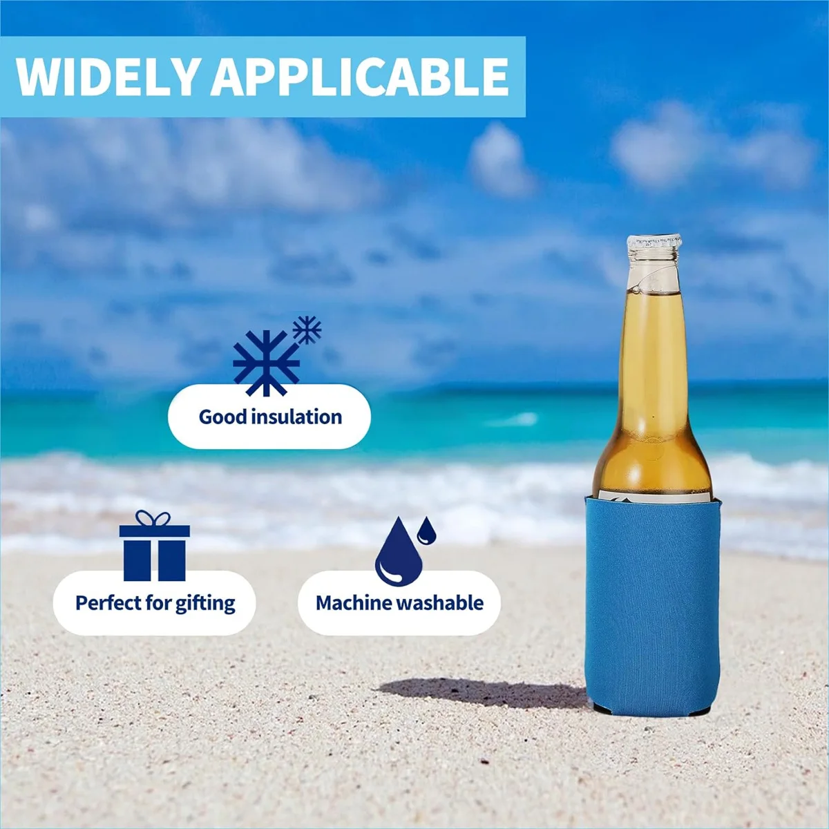 D9 8Pack 300ml/10oz Beer Bottle Insulator Sleeves, Insulated Reusable Cup Covers for Cans and Bottles, Drink Cooler Long Sleeves