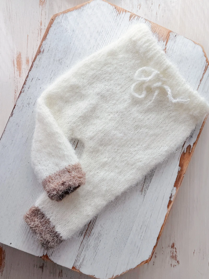 Newborn Photography Props Baby Handmade Knitted Clothing White Knitting Briefs Pants for Studio Photoshoot Costume Outfits