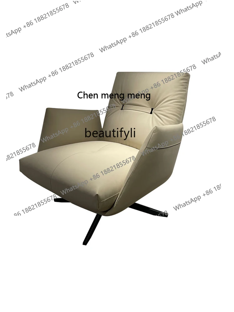 New Genuine Leather Steel Frame Couch 360 Rotating Rest Couch Home Living Room Minimalist Casual Designer Model