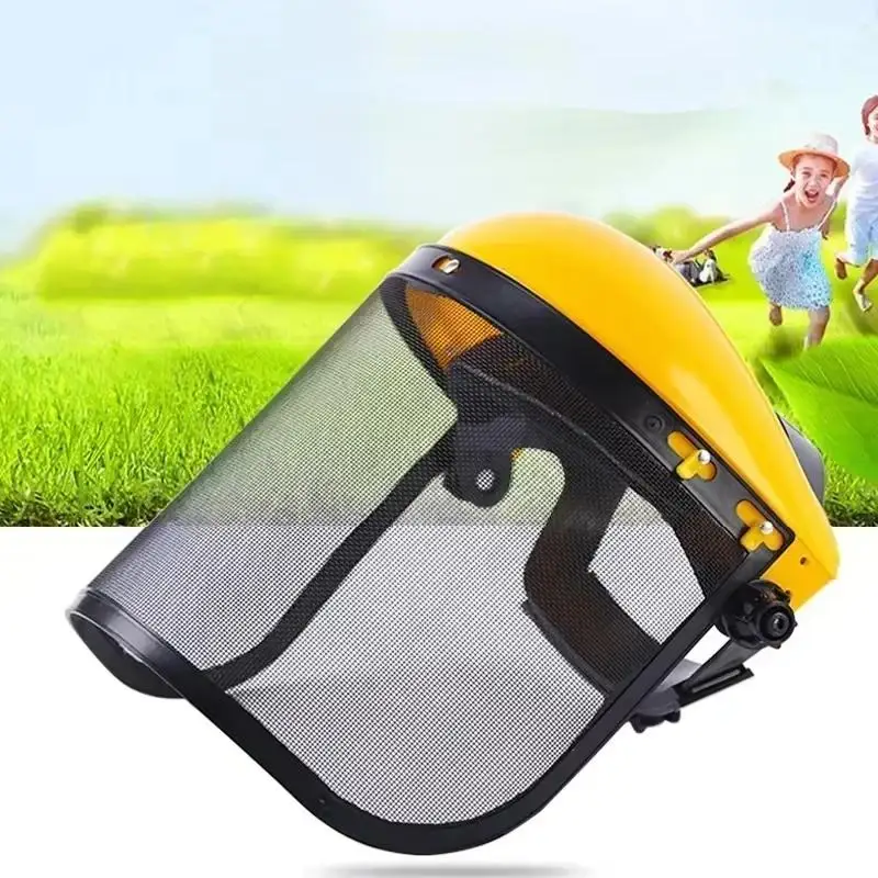 [ZY]Garden Grass Trimmer Weed Wacker Safety Helmet Hat With Full Face Mesh Mask For Logging Brush Cutter Forestry Protection[ZY]