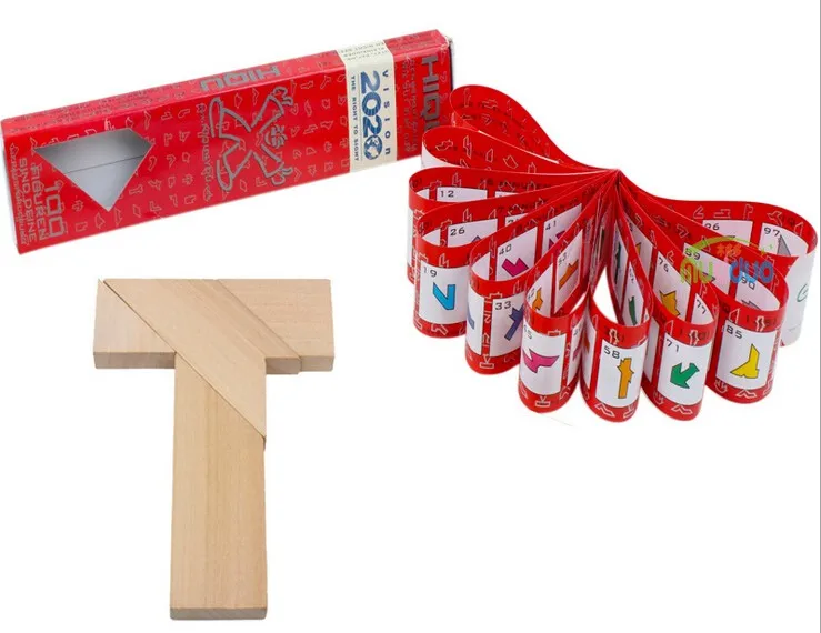 Tangram Puzzle en bois en forme de T, 1 pièce, jouets éducatifs, jeu pour enfants et adultes