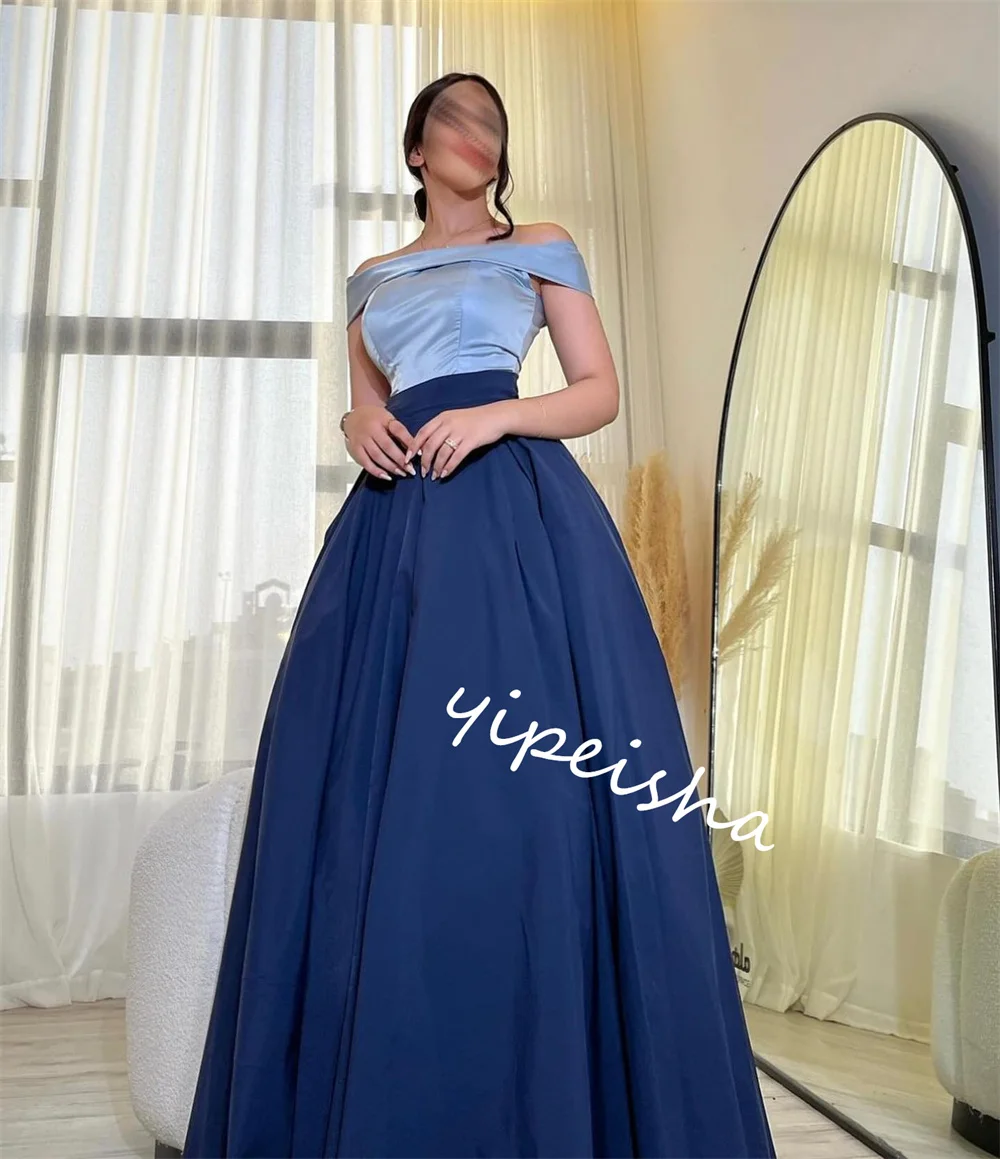  Evening    Prom  Jersey Draped  Gown Off-the-shoulder Bespoke Occasion Long es