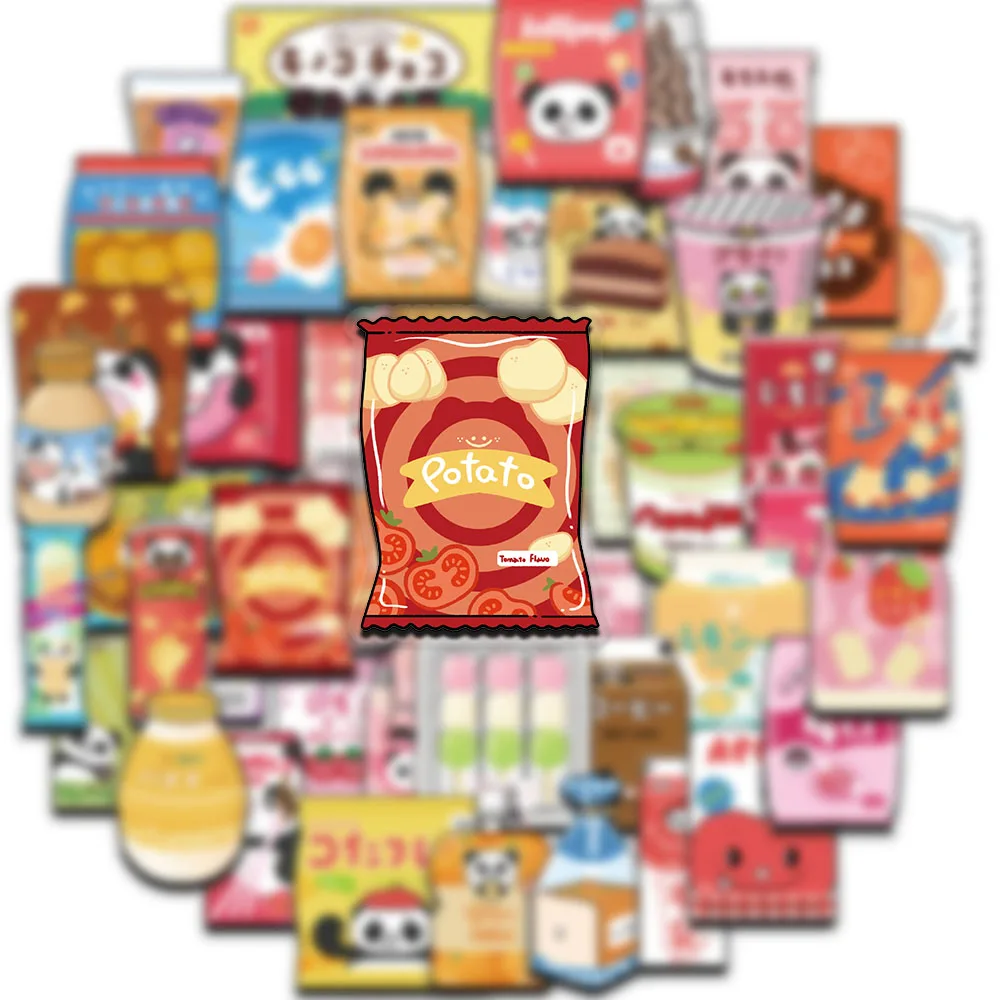 50 sztuk naklejek na żywność do sklepów z przekąskami odpowiednich do telefonów komórkowych, artykułów papierniczych, lodówek, albumów do scrapbookingu, talerzy imprezowych.