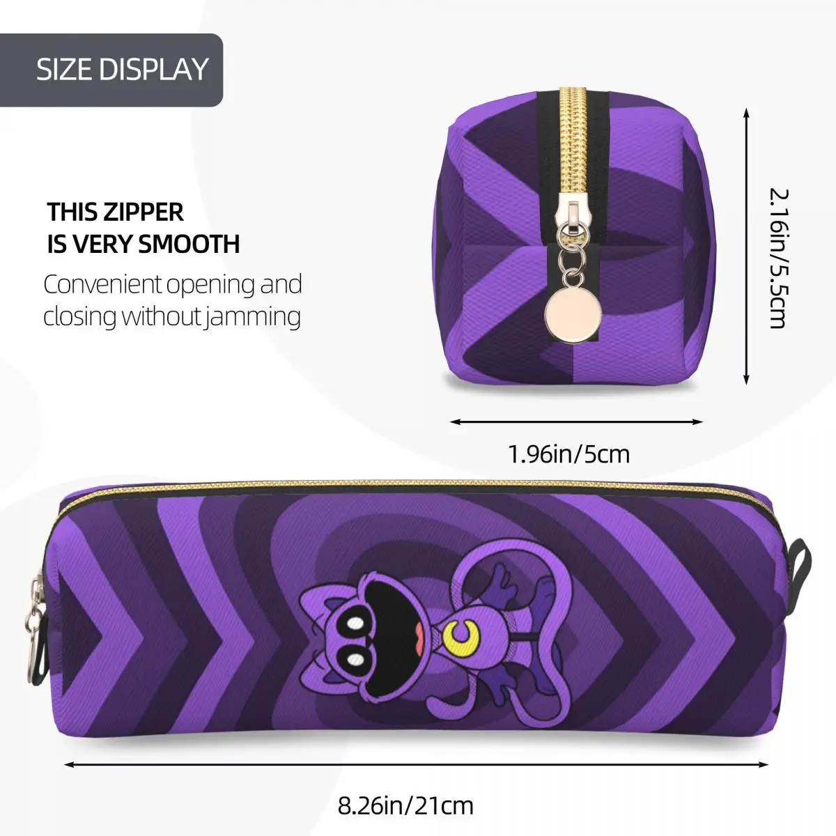 Пенал с рисунком фиолетового сердца, улыбающихся животных, забавная сумка для ручек для девочек и мальчиков, большая вместительная школьная сумка-карандаш на молнии для студентов
