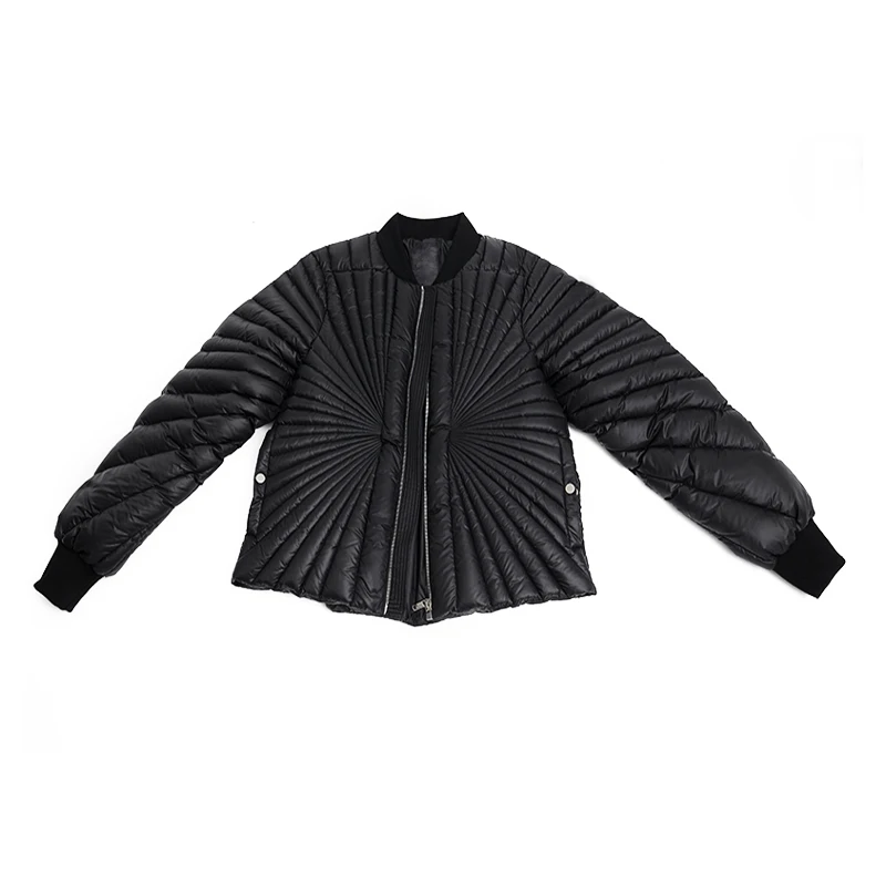 HKSH Autumn Winter New Men's Tide Dark Ray Quilted Zipper Short Down Streetwear Chic Jacket Women Versatile Cotton Padded HK2421