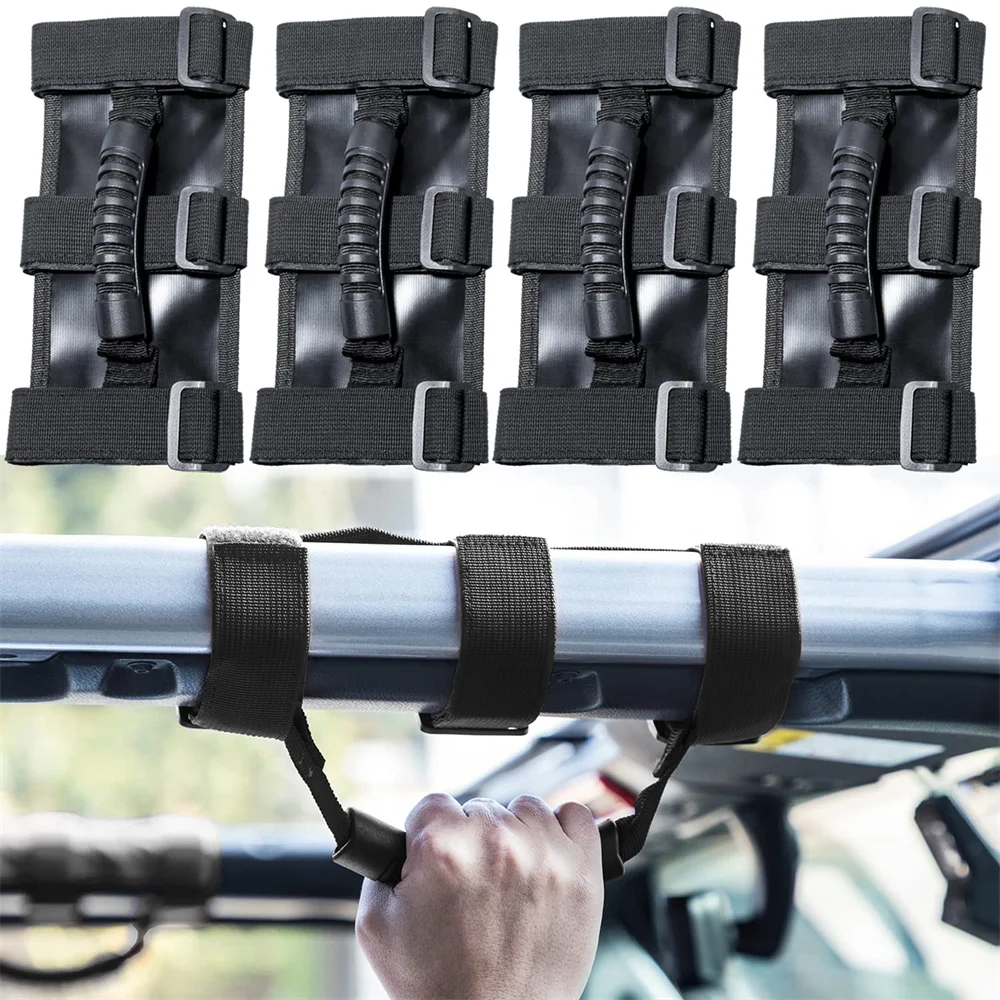 

4X Roll Bar Grab Handles Grip Handle for Jeep Wrangler YJ TJ JK JKU JL JLU Sports Sahara Freedom Rubicon X & Unlimited 2 / 4Door