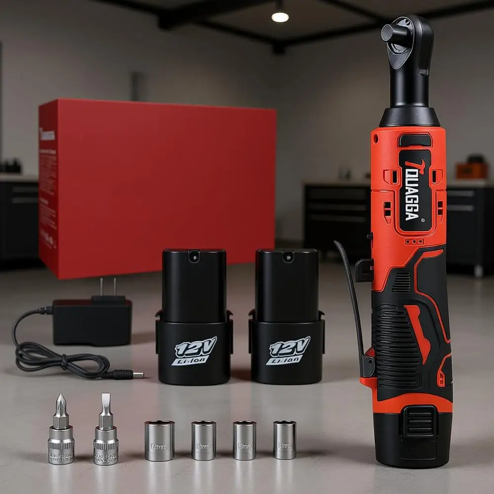 

12V Power Ratchet Tool Kit With 2 Packs 2000mAh Battery, 45 T-LBS Battery Powered Wrench