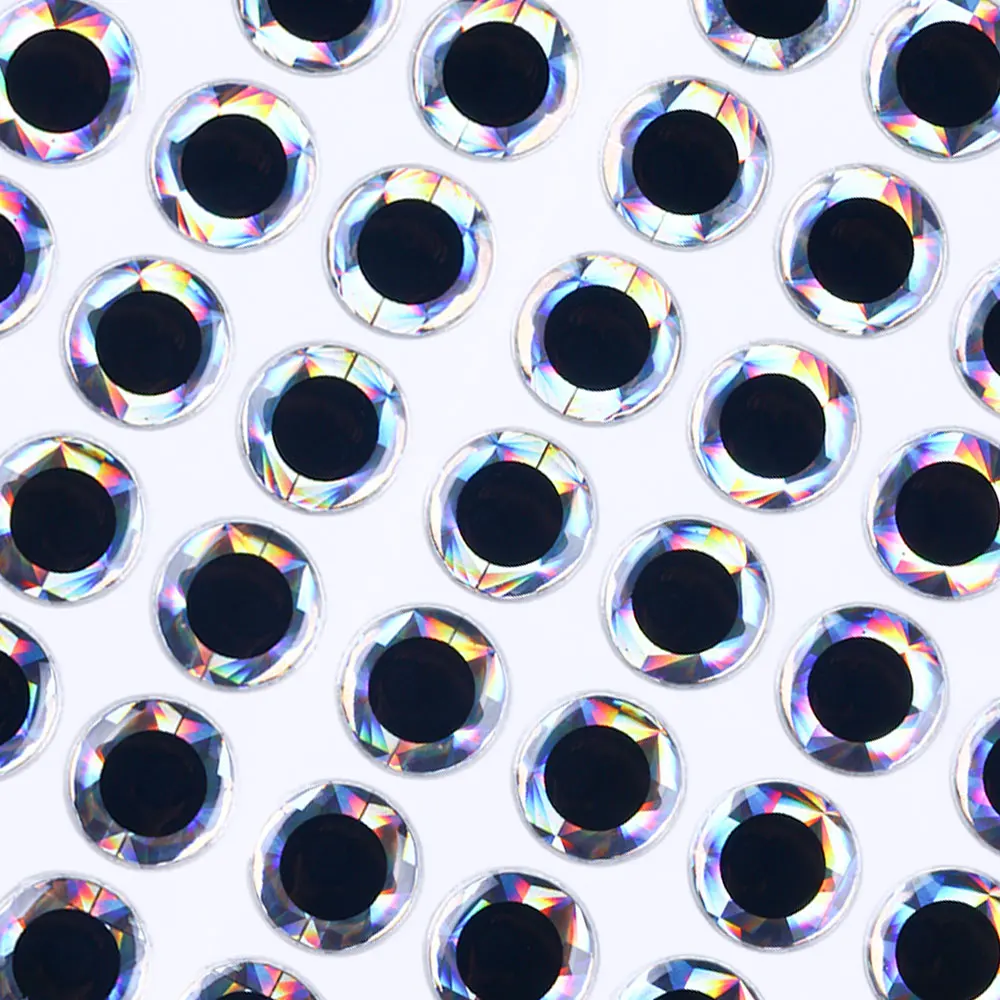 Fishing Lure 3D Eyes Holographic 3.5mm 4mm 4.5mm 5mm 12mm DIY Simulation Color Eyeball Artificial Bait Fly Fish Eye Sticker