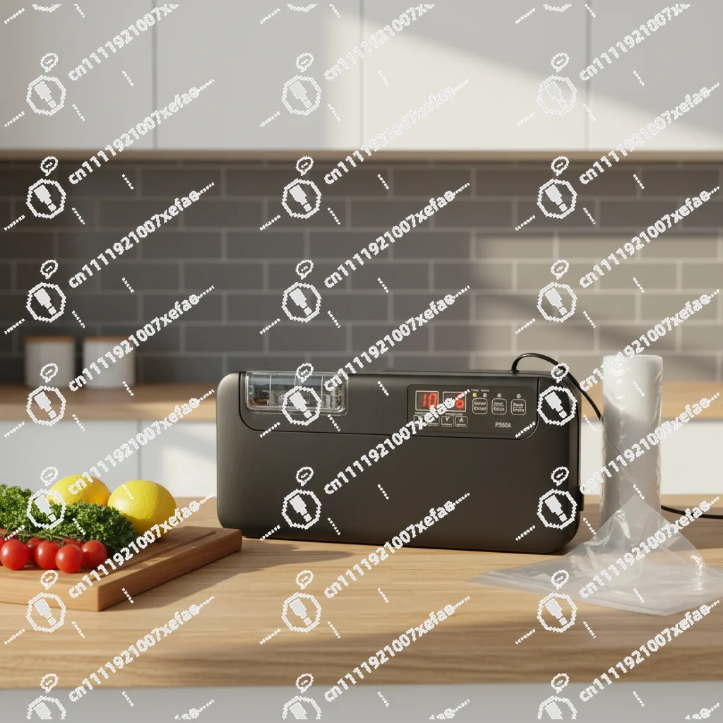 Electric vacuum packaging machine for food, textiles and commodities - easy-to-operate film sealing machine