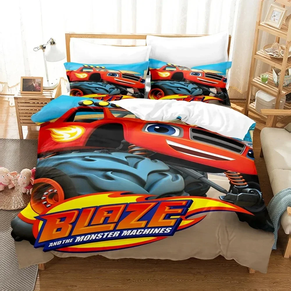 3D Print Blaze N Monster Machines Bedding Set Cartoon Duvet Cover Double Twin Full Queen King Adult Kid Bedclothes Quilt Cover