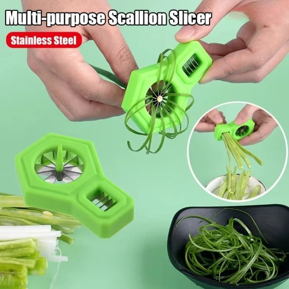 Durable 12 Blades Green Onion Shredder Stainless Steel Not Easily Deformed Scallion Shredding Tool Green Onion Slicer Tool Home