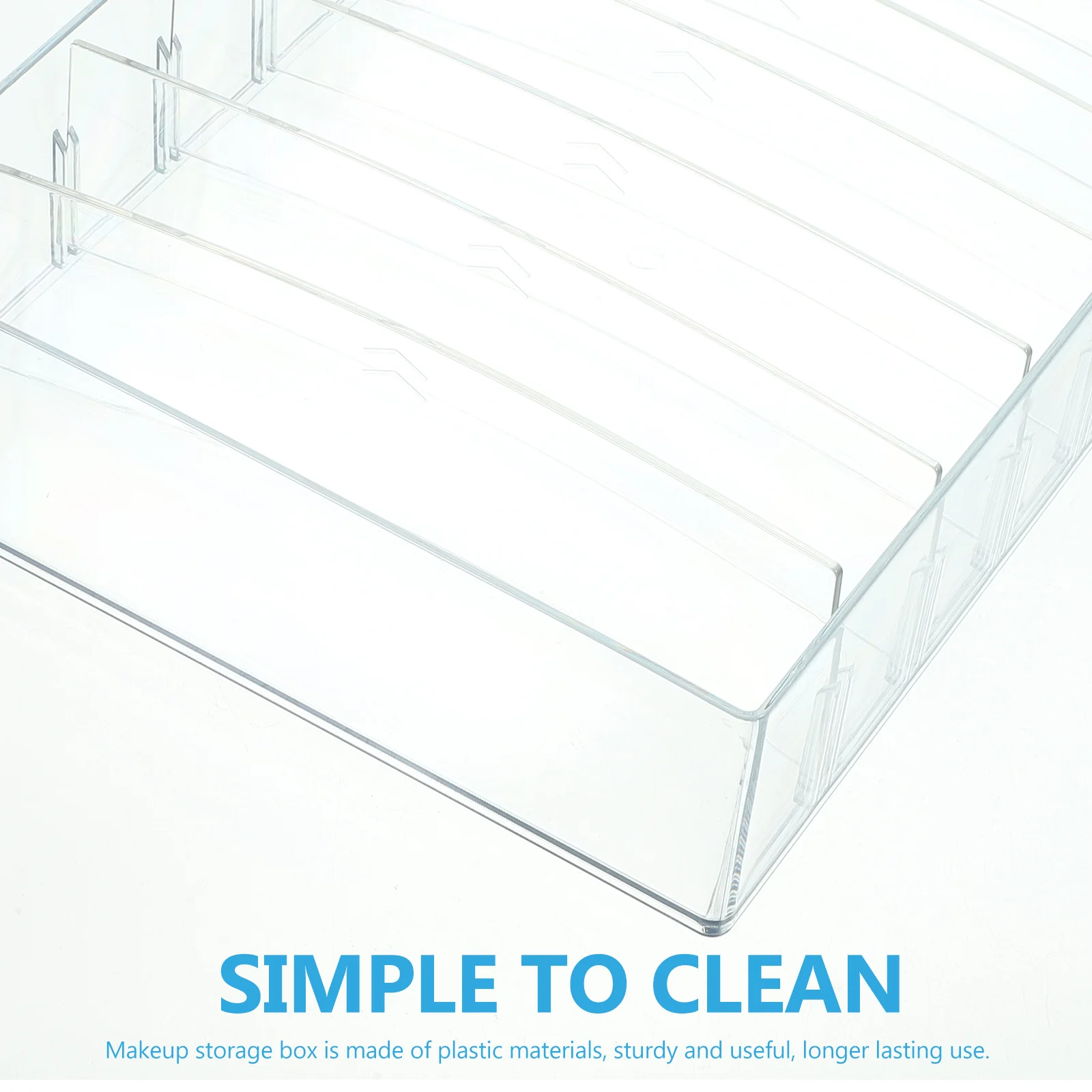 

Desktop Makeup Organizer Box Spacious Compartment Design Plastic Makeup Storage Container for Tabletop Use Easy to Organize and