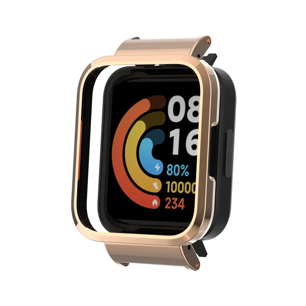 ตัวเรือนนาฬิกาโลหะสแตนเลสเหมาะสำหรับเรดมี่ วอทช์ 2/3/4 ซีรีส์กรอบโลหะชุบสำหรับเรดมี่ วอทช์ ซีรีส์