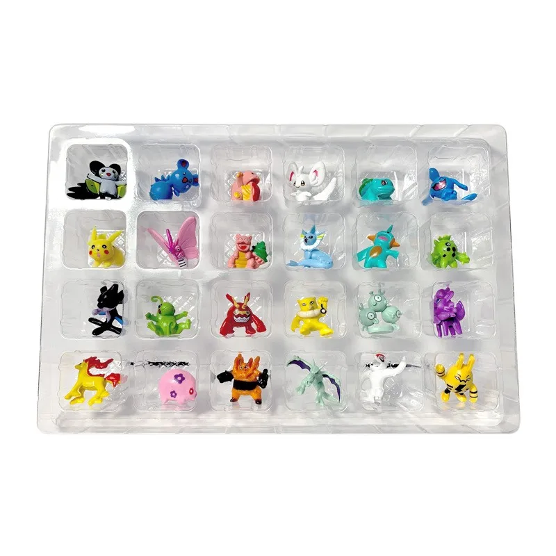 24 pçs/caixa pokemon calendário do advento caixa cega figuras anime bonito mini pvc modelo bonecas crianças natal brinquedos de halloween presente