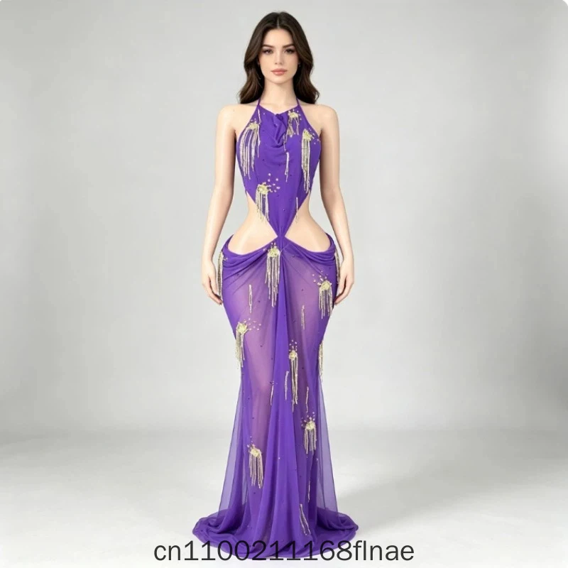 Modern Dance Dress Sexy Dress European and American Performance Dress Ball Party Stage Dance Performance Dress for Women