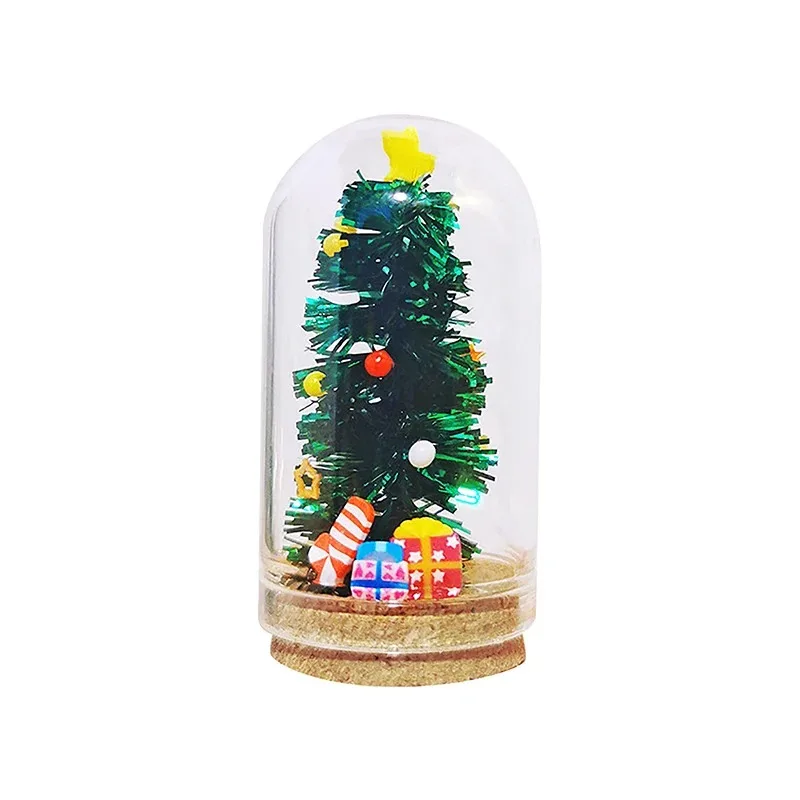 1:12 دمية مصغرة الزجاج شجرة عيد الميلاد لعبة مجسمة بيت الدمية زخرفة #4