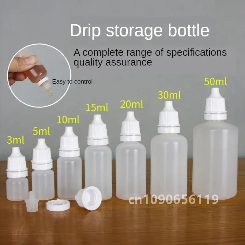 100PCS 3ML/5ML/10ML/15ML/20ML/30ML/50MLขายส่งตาLiquid DropperขวดรีฟิลขวดพลาสติกSqueezable DIYคอนเทนเนอร์