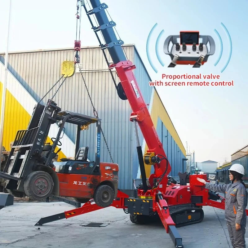 Customizable 3 Ton Spider Crane All Terrain Performance Diesel Hydrauli For Construction Projects Factory Direct Sale