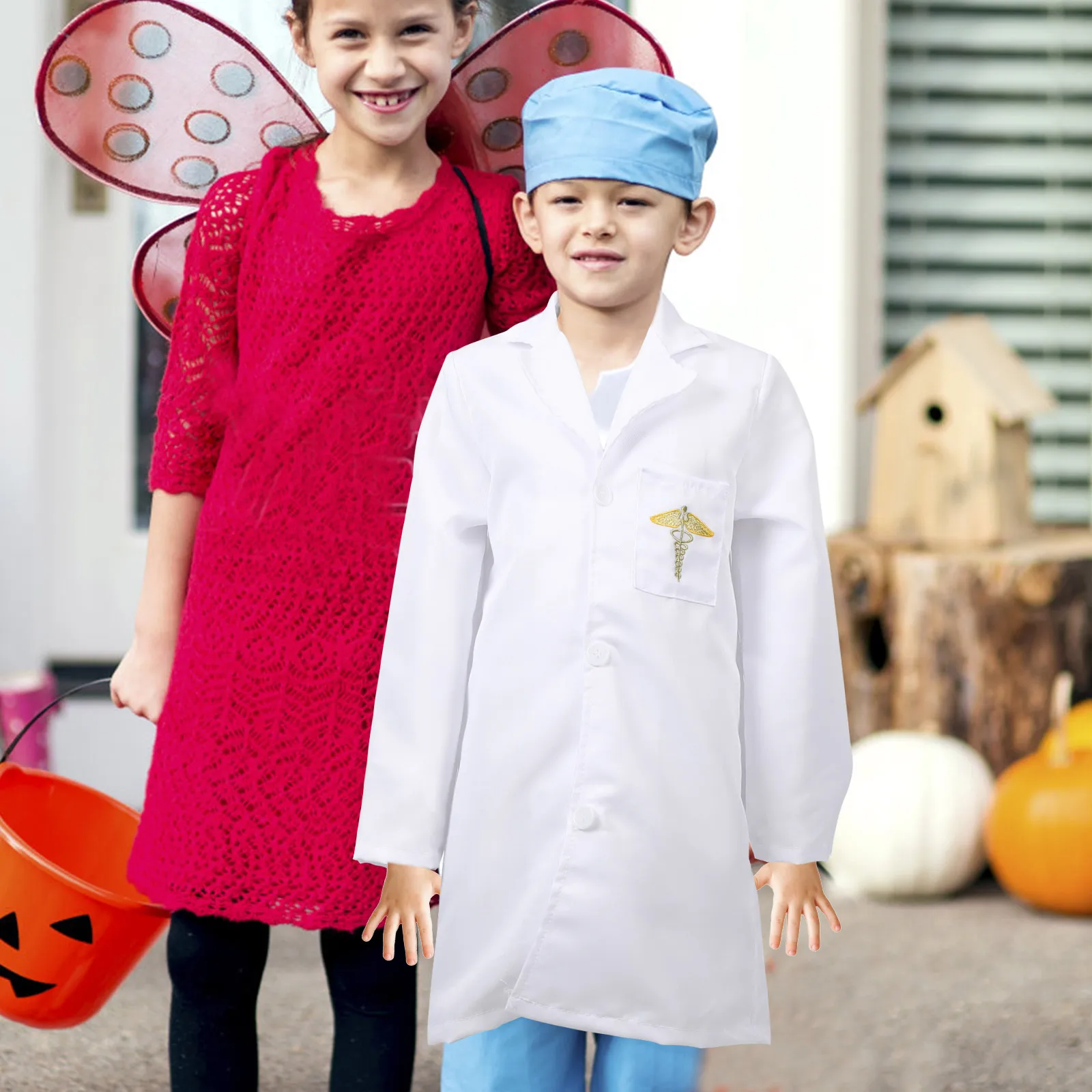 

Children Doctor 120-130cm Doctor Costume For Toddler Girls White Lab Coat Kids Role Play Profession Outfit Toddler Dress Up