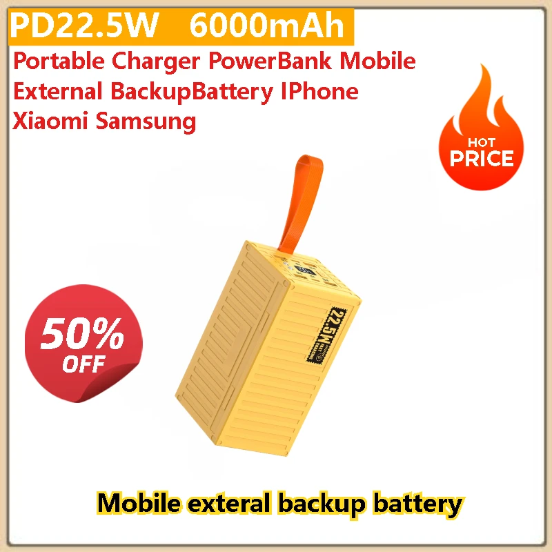 

PowerBank Mobile External BackupBattery Power Library PD22.5W Portable 60000mah QC3.0 Portable Charger For IPhone Xiaomi Samsung