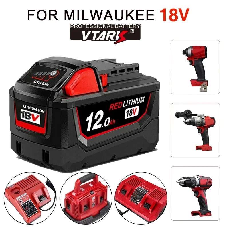 

Сменная литиевая батарея 18 в 1860 Ач для Milwaukee M18 XC, 48-11-1850 48-11-1840 48-11-1820 48-11-, аккумуляторные батареи