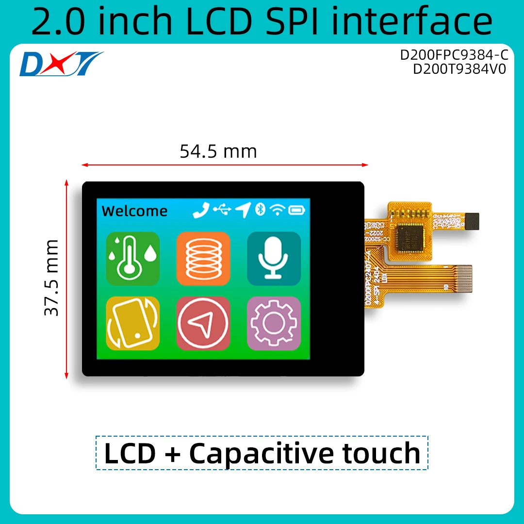 2.0 inch LCD touch display module SPI interface 2 inch TFT resolution 240*320 touch driver FT6336