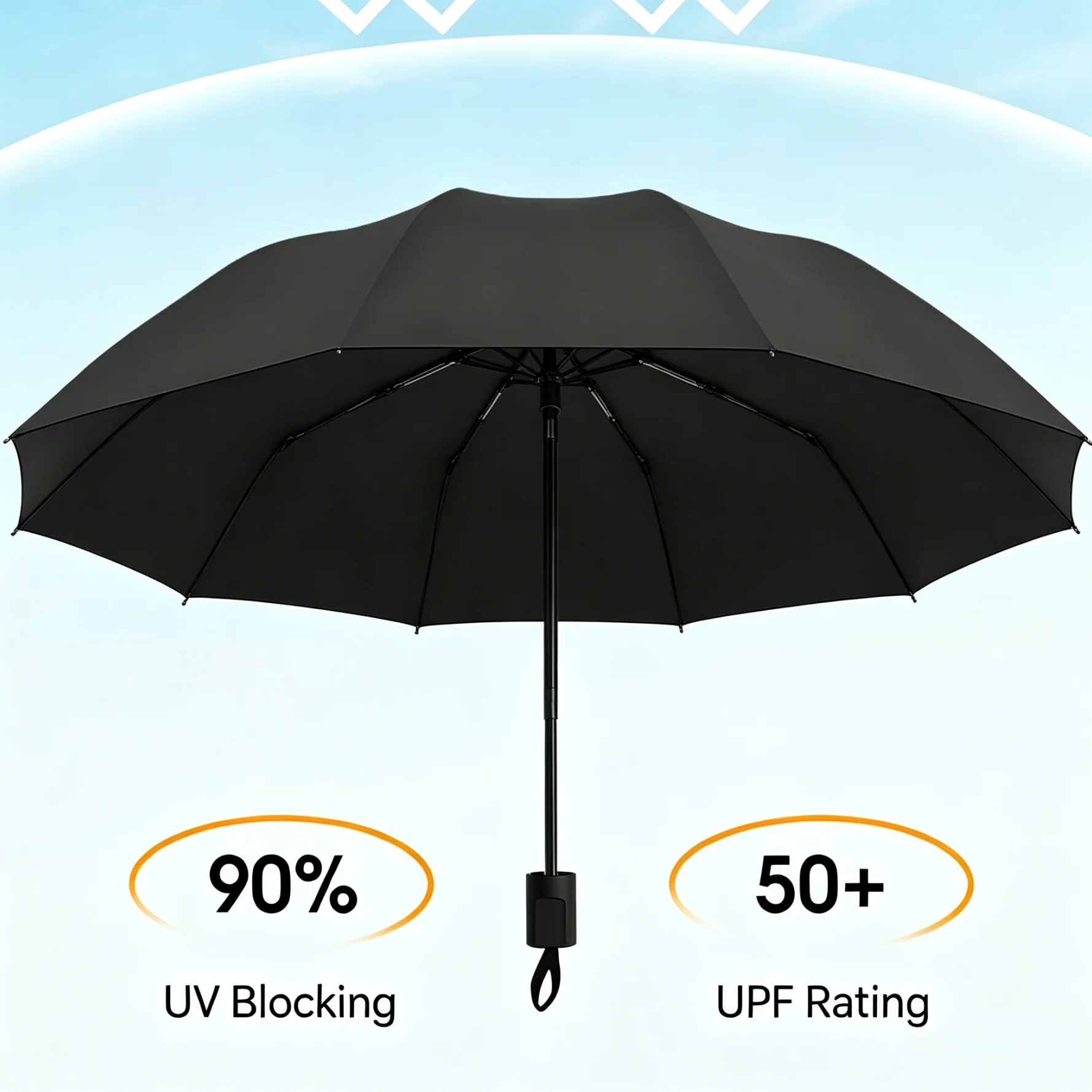 130CM Folding Umbrella UPF50+UV Protection Waterproof Windproof Strong Frame Portable Lightweight Unisex Sun Rain Outdoor Travel