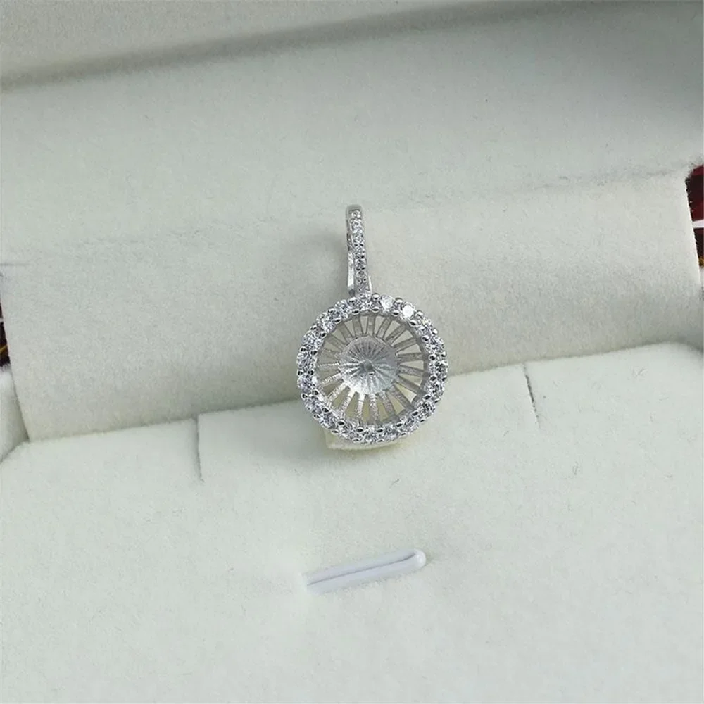 

S925 Sterling Silver Pearl Pendant Setting, DIY Empty Bezel Cup Jewelry Supplies for Craft Making, Hollow Prong Pendant Findings