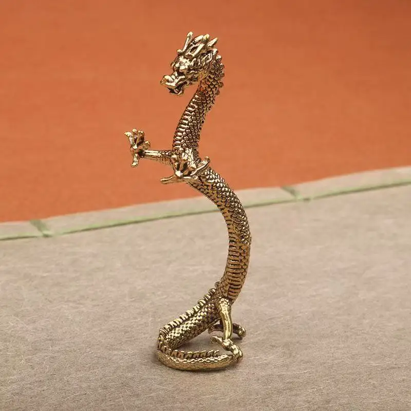 

Lucky Brass Standing Dragon Ornaments for Home Office Shop Decorations Chinese Zodiac Animal Figurer Feng Shui Decors Xmas Gifts