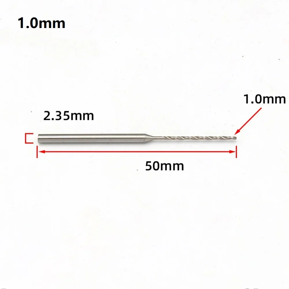 Brand New 1Pc 0.8mm-2mm 50mm Length Jewelry Plastic Rubber Wood Drill Bit 1Pc HSS 0.8mm-2mm 2.35mm Shank Diameter