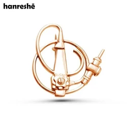 Hanreshe Endoscope Medical Brooch Pins Gold Color Metal Quality Medicine Lapel Pins Jewelry Gift for Doctors Nurses