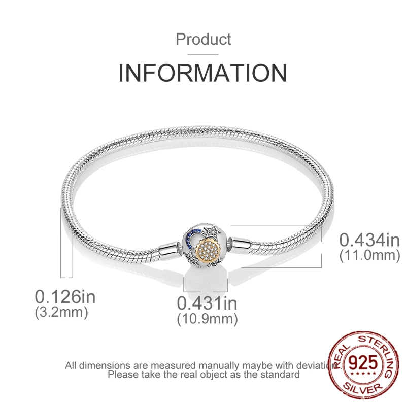 Fit Pan Charms 925 Silver Snake Chain Bracelet Women Heart Lock Butterfly Shell Clover Beads Bangle Luxury Fashion Jewelry Gift