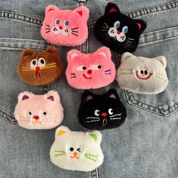 Cute Cat Plush Doll Brooch Fluffy Soft Stuffed Clothes Badge Pins Backpacks Decoration Accessories