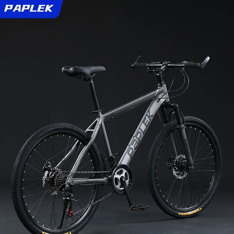 

Road Bike Double Disc Brake Shock Absorption Adult Men's Women's 21-speed Steel Frame 26-inch Cross-country Bike Ordinary Pedal